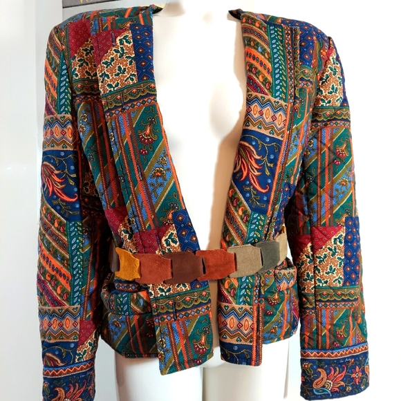 HP🥳 Vintage Vera Bradley quilted multi print patchwork puffy floral boho jacket - Picture 5 of 14